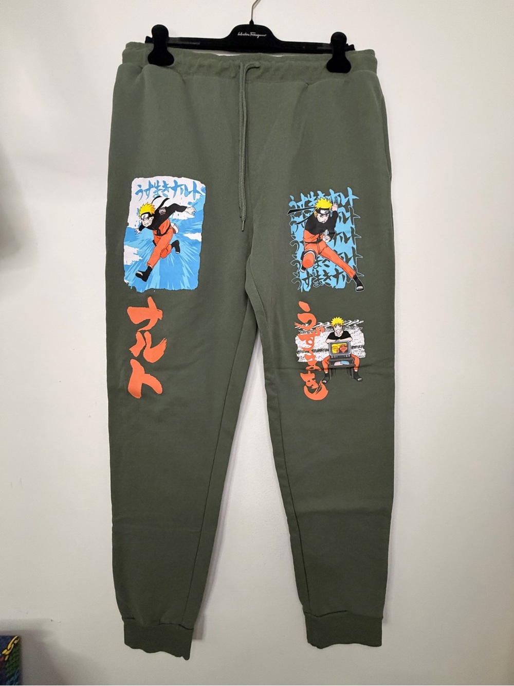 Naruto Graphic Olive Green Jogger Sweatpants